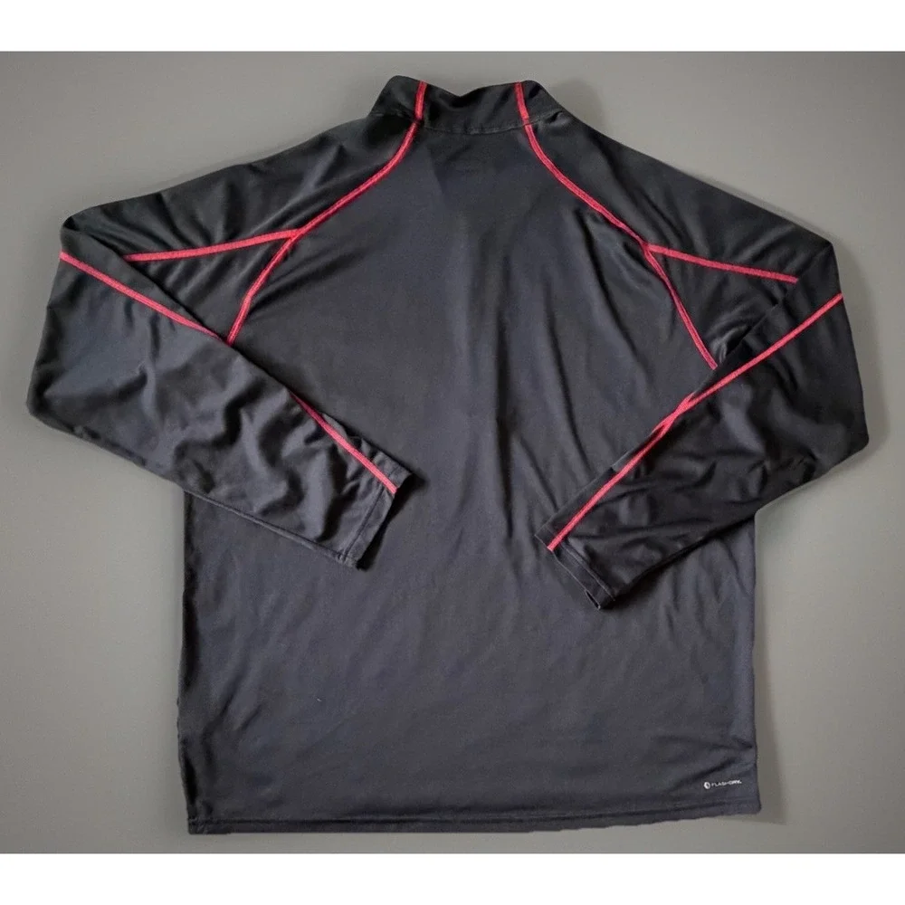 The North Face Pullover FlashDry 1/4 Quarter Zip Shirt Black Logo Large JBHS